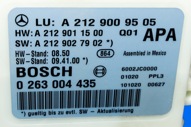 Styreenhet parkering til Mercedes E-Klasse, Coupe/Cab 2009-2013 (Fase 1) (C207) (C207) (BOSCH|0 263 004 435|A 212 900 95 05|)
