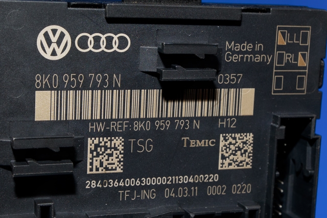 Styreenhet dør venstre foran til Audi Q5 2008-2012 (Type I, Fase 1)  (VAG|8K0 959 793 N|)
