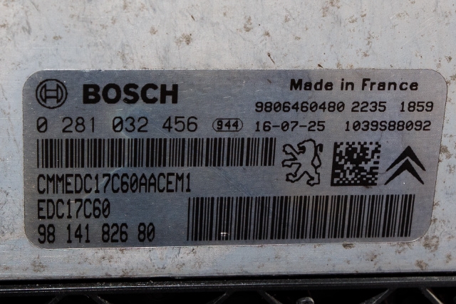 Styreenhet motor til Toyota Proace 2016-->> (Type II)  (BOSCH|0 281 032 456|98 141826 80|)