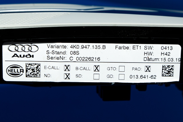 Taklyspanel til Audi e-tron 2018-->>  (VAG|4K0 947 135 B|)
