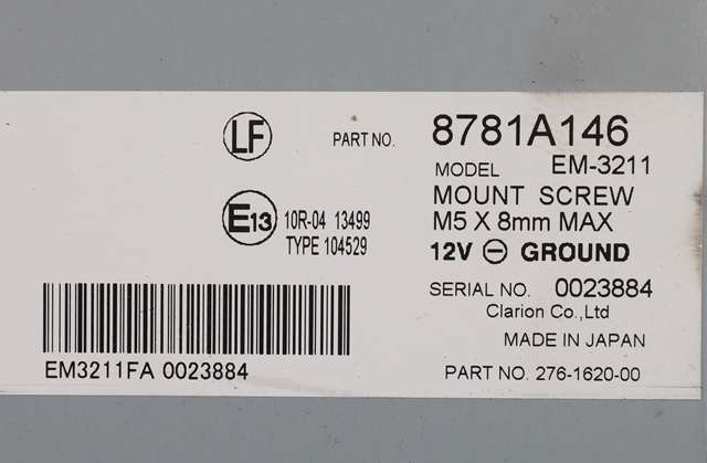 Styreenhet parkering til Mitsubishi Outlander 2015-->> (Type III, Fase 2)  (MITSUBISHI|8781A146|)