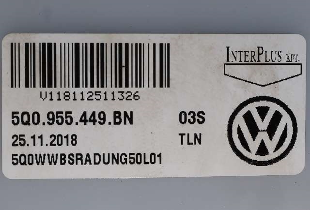 Spylertank foran til Audi Q2 2016-->>  (VAG|5Q0 955 449 BN|)