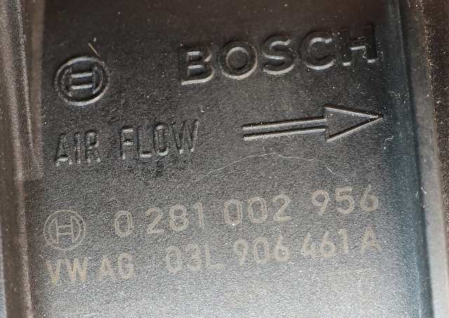 Luftmengde/luftmassemåler til VW Transporter / Caravelle 2009-2015 (Fase 2) (T5) (T5) (BOSCH|0 281 002 956|03L 906 461 A|)