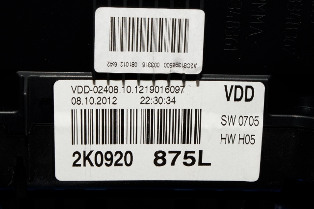 Instrumentpanel til VW Caddy 2010-2015 (Type III, Fase 2)  (VAG|2K0 920 875 L|)