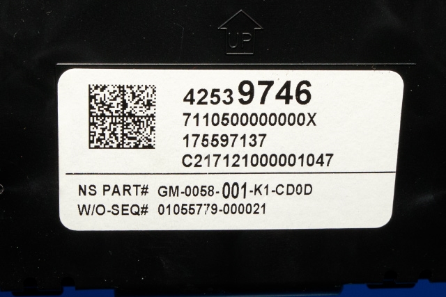 Instrumentpanel til Opel Mokka X 2016-2019 (Type I, Fase 2)  (GM|42 539 746|)