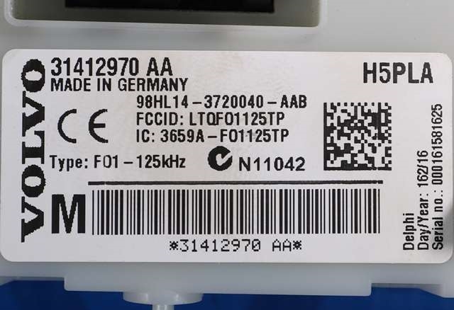 Sikringsboks til Volvo XC60 2014-2017 (Type I, Fase 2) (VOLVO|31412970 AA|)