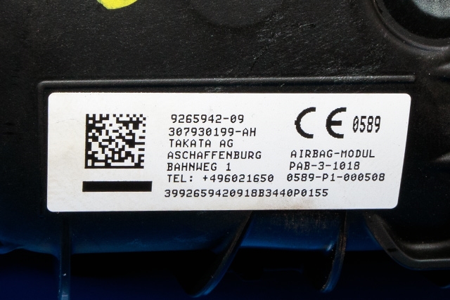 Airbag passasjer til BMW i3 2013-2022  (BMW|9 265 942|)