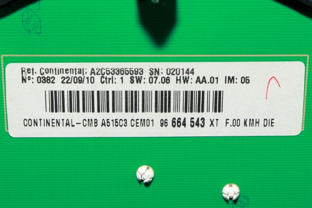 Instrumentpanel til Citroën DS3 2010-2019 (CONTINENT|A2C53365593|96 664543 XT|)