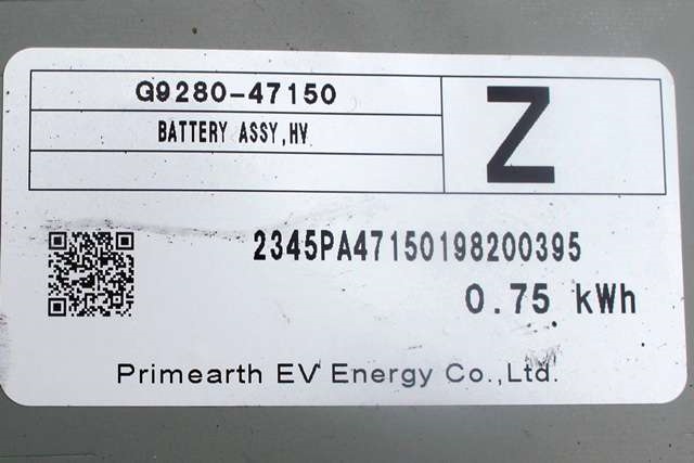 Batteripakke hybrid til Toyota C-HR 2016-->>  (TOYOTA|G9280-47150|)