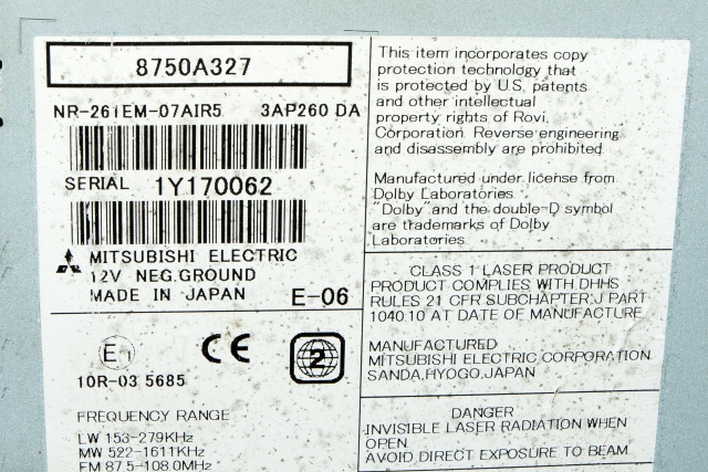 Bilstereo navigasjon til Mitsubishi ASX 2010-2019  (MITSUBISHI|8750A327|)