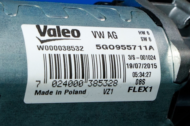 Viskermotor bakrute til VW Passat 2015-2019 (Fase 1) (B8) (B8) (VAG|5G0 955 711 A|)