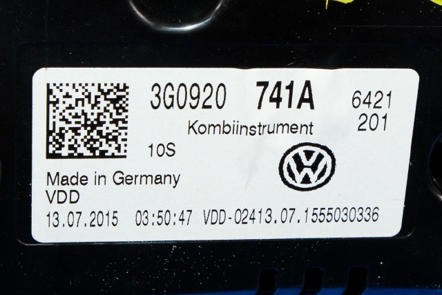 Instrumentpanel til VW Passat 2015-2019 (Fase 1) (B8) (B8) (VAG|3G0 920 741 A|)