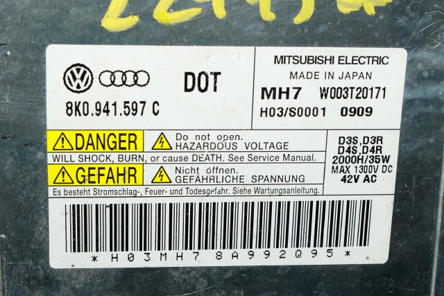 Styreenhet xenon/ballast til Audi Q5 2008-2012 (Type I, Fase 1)  (VAG|8K0 941 597 C|)