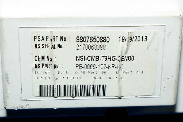 Instrumentpanel til Peugeot 308 2013-2021 (Type II)  (PEUGEOT|98 076508 80|)