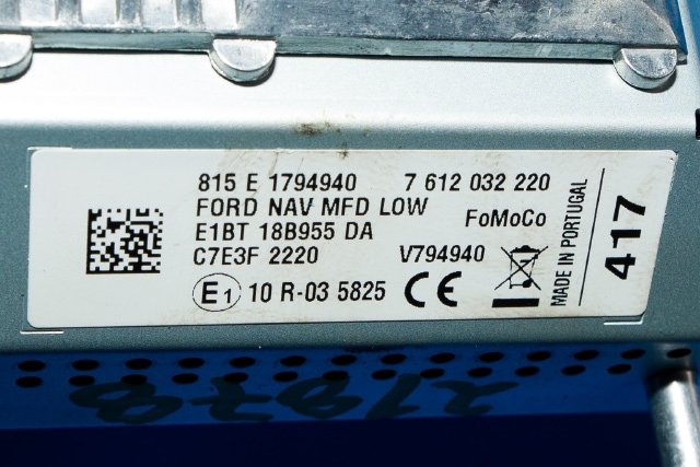 Instrument kjørecomputer til Ford Fiesta 2013-2017 (Type VI, Fase 2)  (FORD|E1BT-18B955-DA|)
