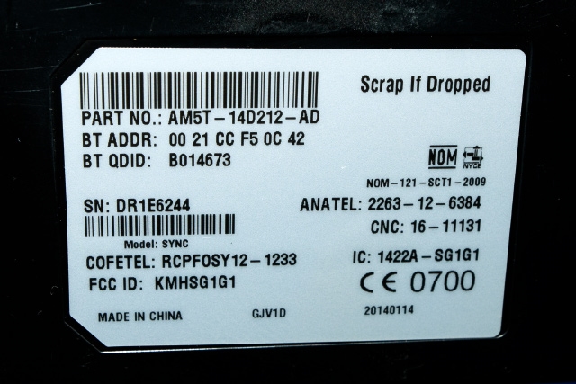 Styreenhet bluetooth til Ford Fiesta 2013-2017 (Type VI, Fase 2)  (FORD|AM5T-14D212-AD|)