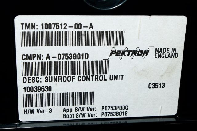 Styreenhet takluke til Tesla Model S 2013-2016 (Fase 1)  (TESLA|1007512-00-A|)
