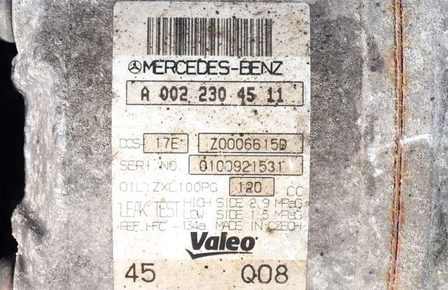 Aircondition kompressor til Mercedes E-Klasse, Coupe/Cab 2009-2013 (Fase 1) (C207) (C207) (VALEO|Z0006615D|A 002 230 45 11|)