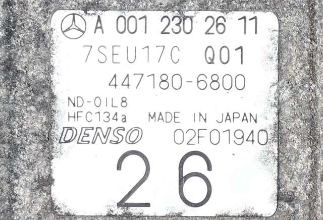 Aircondition kompressor til Mercedes E-Klasse 2002-2006 (Fase 1) (W211) (W211) (DENSO|447180-6800|A 001 230 26 11|)
