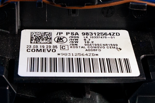 Bryter combi til Peugeot Partner 2019-->> (Type III)  (PEUGEOT|98 312564 ZD|)