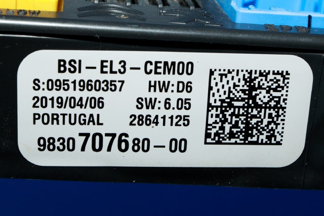 Styreenhet diverse til Peugeot Partner 2019-->> (Type III) (PEUGEOT|98 307076 80|)