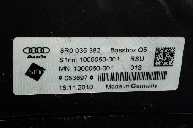 Bilstereo sub-woofer til Audi Q5 2008-2012 (Type I, Fase 1)  (VAG|8R0 035 382|)