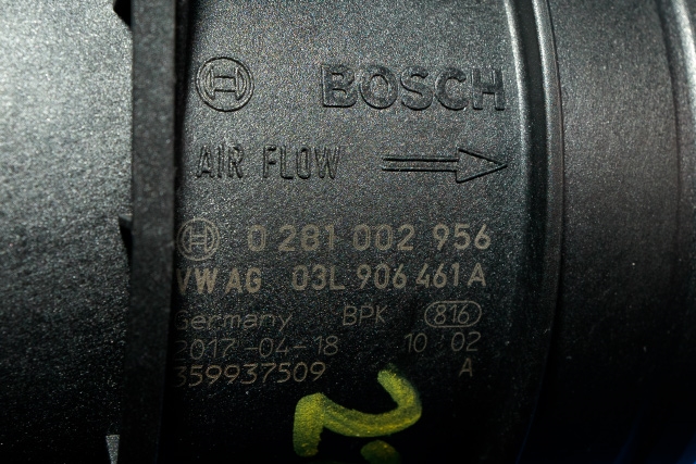 Luftmengde/luftmassemåler til Audi Q3 2015-2018 (Type I, Fase 2) (BOSCH|0 281 002 956|03L 906 461 A|)