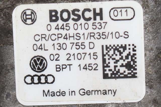 Dieselpumpe til VW Passat 2015-2019 (Fase 1) (B8) (B8) (BOSCH|0 445 010 537|04L 130 755 D|)