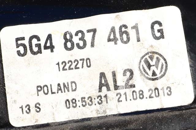 Ruteheis venstre foran til VW Golf VII 2012-2017 (Fase 1) (VAG|5G4 837 461 G|)