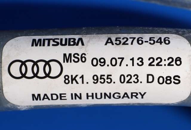 Viskermotor frontrute komplett m/overføring til Audi A4 2007-2014 (Type IV) (B8) (B8) (VAG|8K1 955 023 D|)