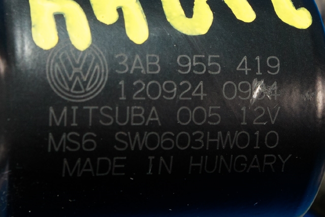 Viskermotor frontrute komplett m/overføring til VW Passat 2011-2015 (B7) (B7) (VAG|3AB 955 023|3AB 955 419|)