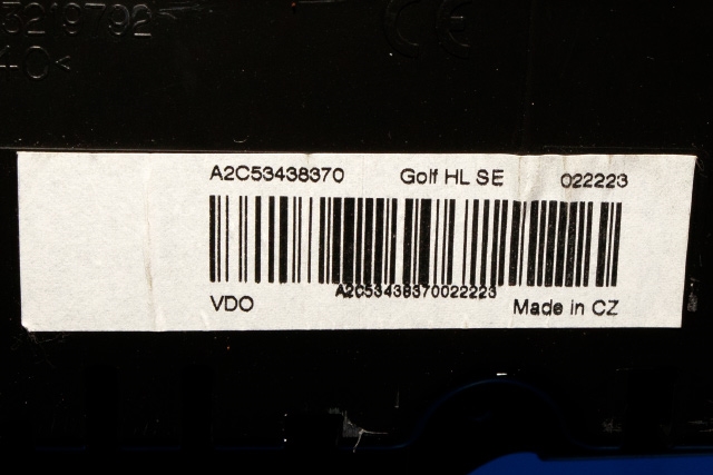 Instrumentpanel til VW Golf, Plus/Cross 2009-2013 (Fase 2) (VDO|A2C53438370|5M0 920 872 A|)
