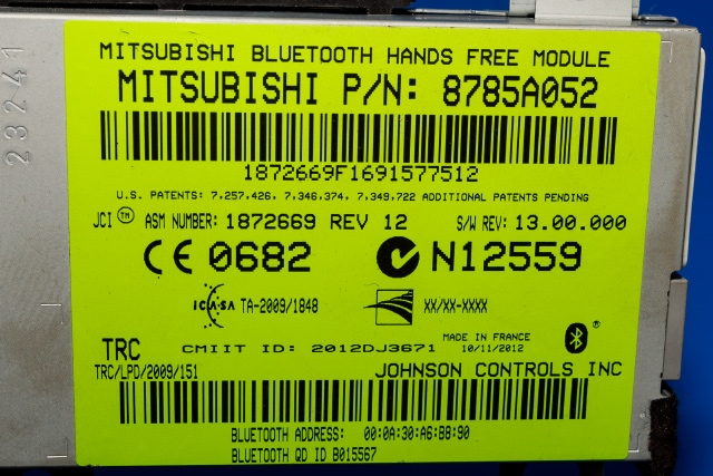 Styreenhet bluetooth til Mitsubishi Pajero 2007-2016 (Type IV, Fase 1)  (MITSUBISHI|8785A052|)