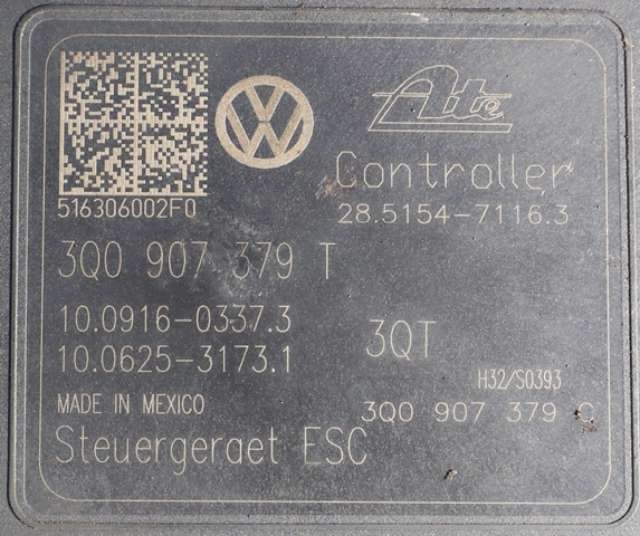 ABS sentral til Škoda Octavia 2013-2016 (Type III, Fase 1)  (VAG|3Q0 614 517 T|)