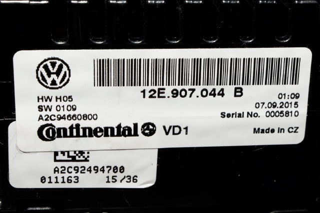Varmeapparat betjening til VW E-Up 2013-2019  (VAG|12E 907 044 B|)