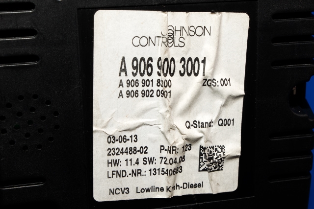 Instrumentpanel til Mercedes Sprinter 2006-2013 (Fase 1) (906) (906) (JOHNSON|2324488-02|A 906 900 30 01|)