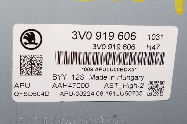 Bilstereo navigasjon betjeningspanel til Škoda Superb 2015-->> (Type III) (VAG|3V0 919 606|)