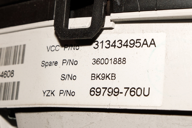 Instrumentpanel til Volvo V60 2010-2013 (Type I, Fase 1)  (YAZAKI|69799-760U|31343495|)