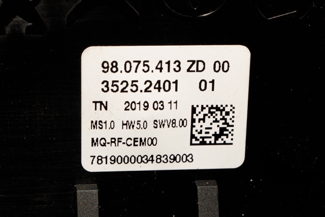 Varmeapparat betjening til Peugeot Partner 2019-->> (Type III)  (PEUGEOT|98 075413 ZD|)
