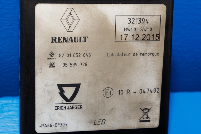Styreenhet hengerfeste til Renault Megane 2016-->> Type IV (RENAULT|8201 652645|)