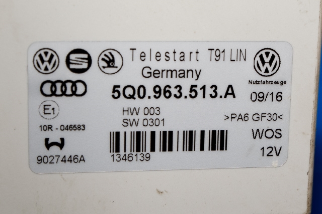 Varmeapparat diverse til Škoda Octavia 2013-2016 (Type III, Fase 1)  (VAG|5Q0 963 513 A|)