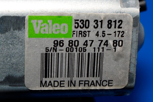 Viskermotor bakrute til Peugeot 308 2007-2011 (Type I, Fase 1) (VALEO|530 31 812|96 804774 80|)
