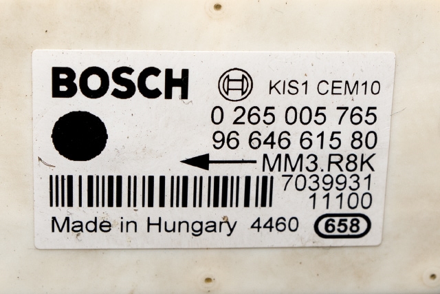 Sensor akselerasjonssensor/ESP DUO til Peugeot 308 2007-2011 (Type I, Fase 1)  (BOSCH|0 265 005 765|96 646615 80|)