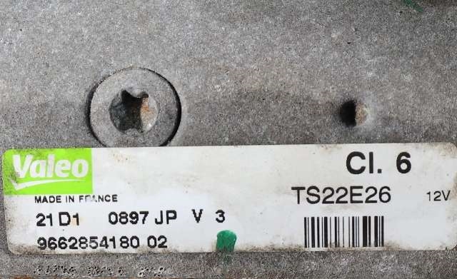 Starter diesel til Peugeot 308 2007-2011 (Type I, Fase 1)  (VALEO|TS22E26|96 628541 80|)