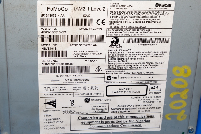 Bilstereo til Volvo V40 2012-2019  (VOLVO|31357214|AF6N-18C815-CC|)