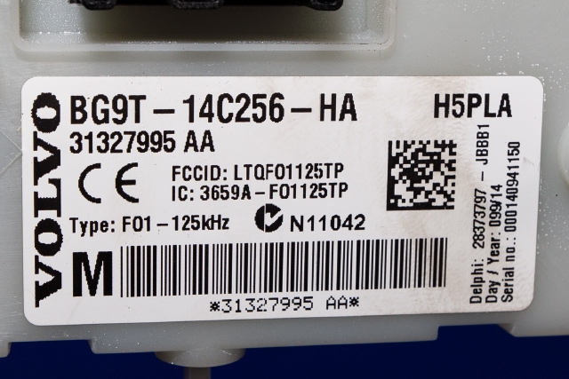 Sikringsboks til Volvo V60/V60 CC 2013-2018 (Type I, Fase 2) (FORD|BG9T-14C256-HA|31327995 AA|)