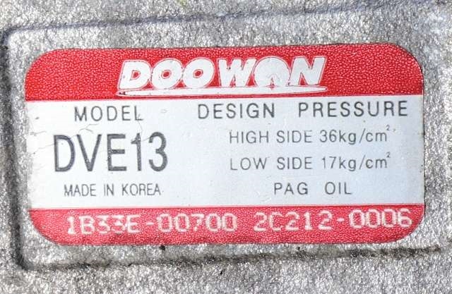 Aircondition kompressor til Hyundai i40 2012-2017  (DOOWAN|DVE13|1B33E-00700|)