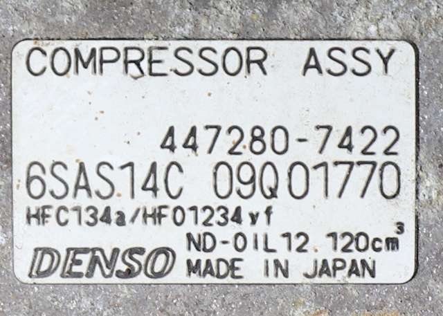 Aircondition kompressor til Mercedes A-Klasse 2012-2018 (W176) (W176) (DENSO|447280-7422|)