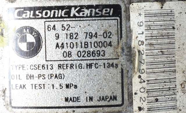 Aircondition kompressor til BMW 1-Serie 2004-2011 (E81/E82/E87/E88) (E81/E82/E87/E88) (CALSONIC|A41011B10004|64.52-9 182 794|)