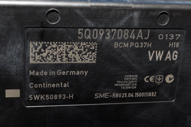 Styreenhet comfort (BCM) til VW e-Golf 2014-2017 (Fase 1)  (VAG|5Q0 937 084 AJ|)